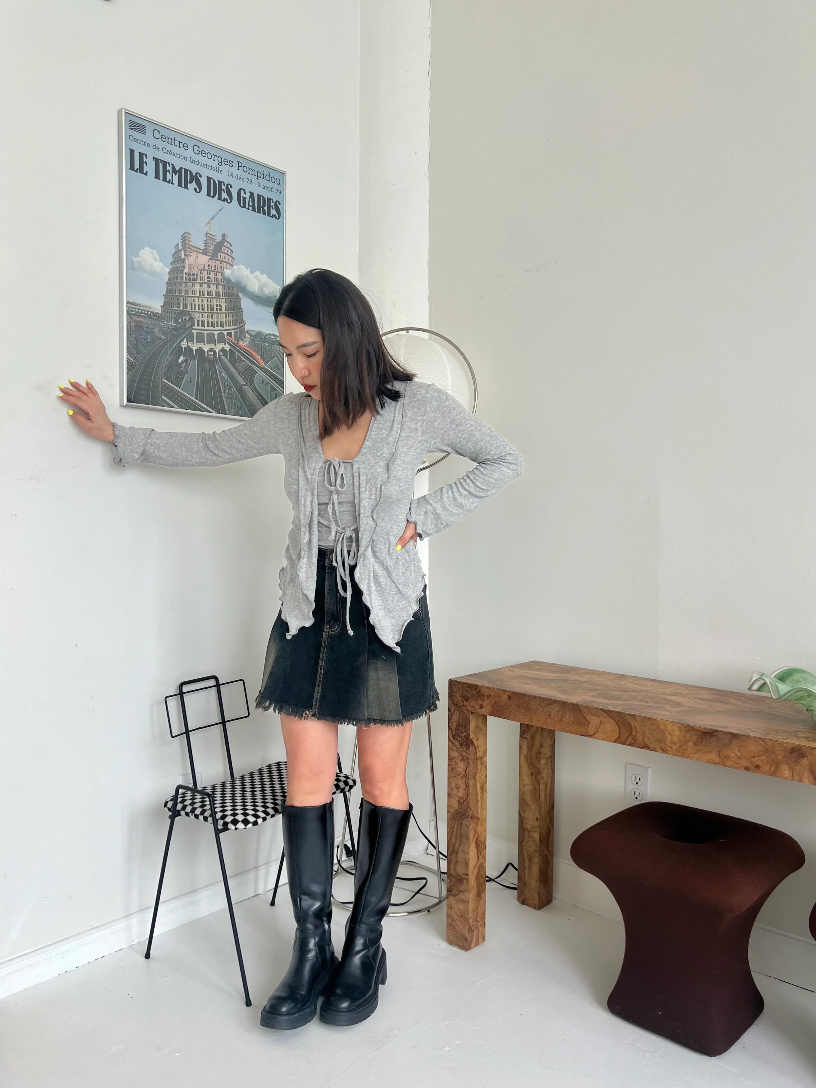 APRIL Acid wash denim skirt - Image 4