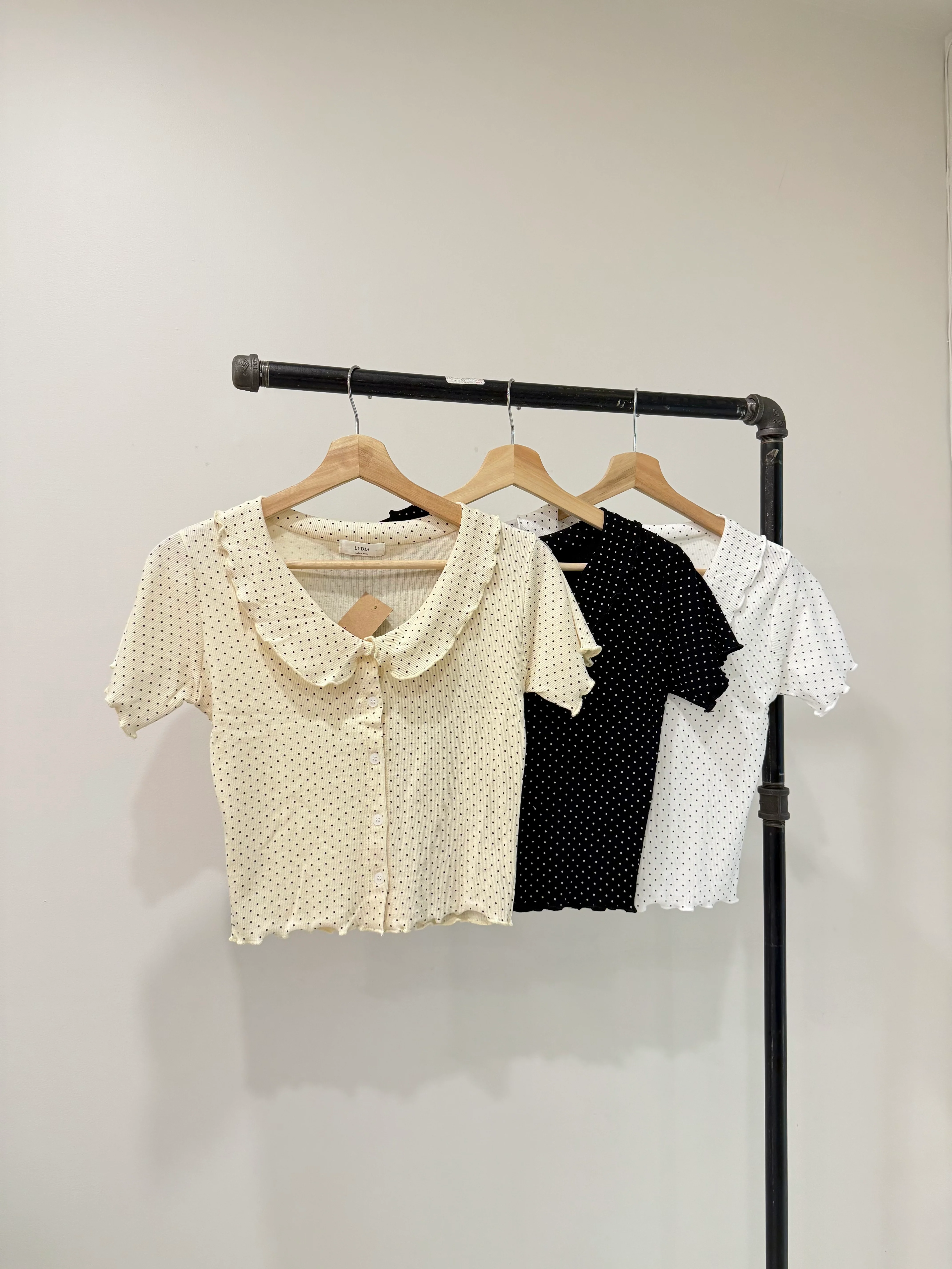 BLUSH Polkadot collar top - Image 9