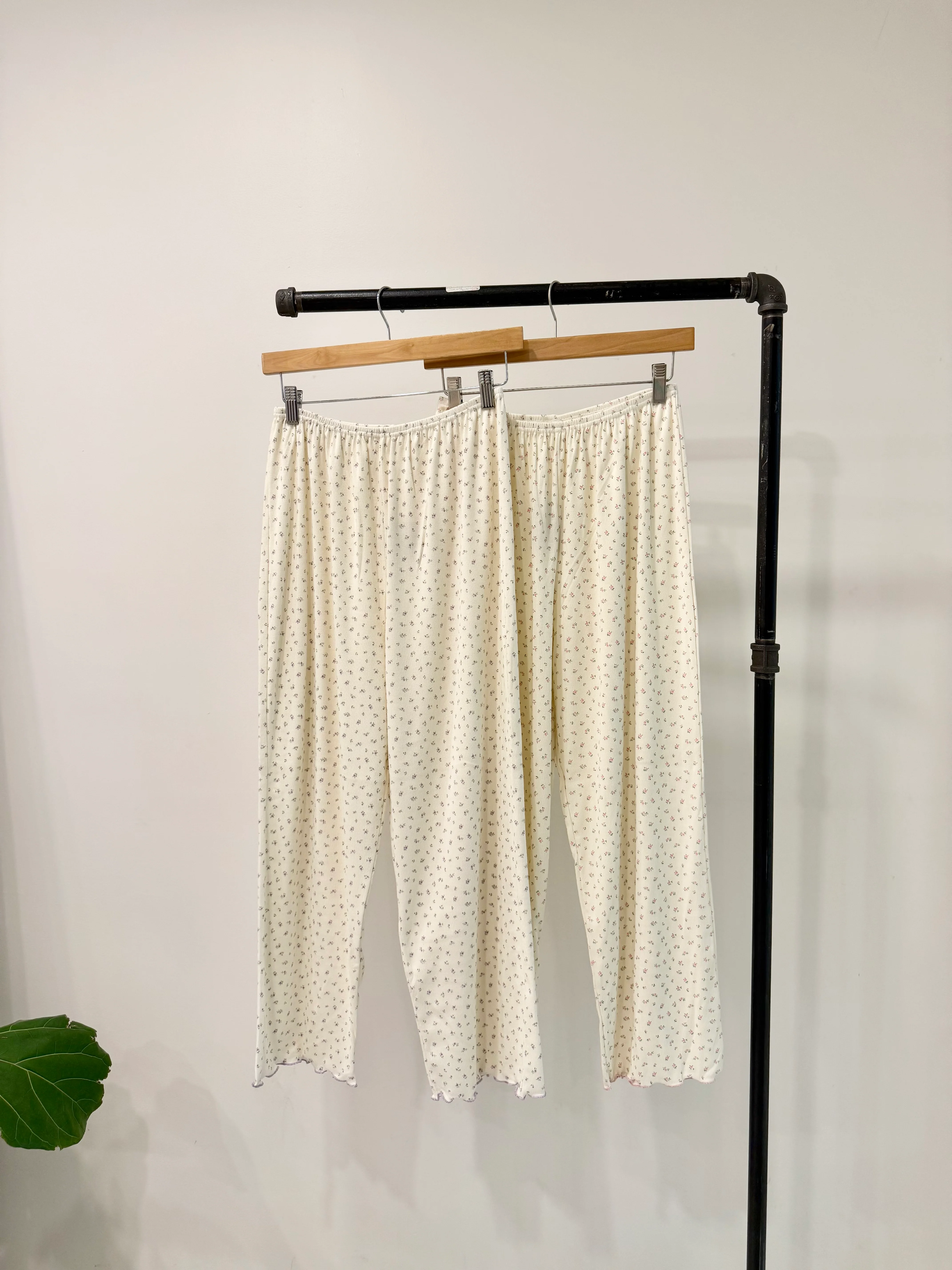 DELIO Flower print rib pants - Image 6