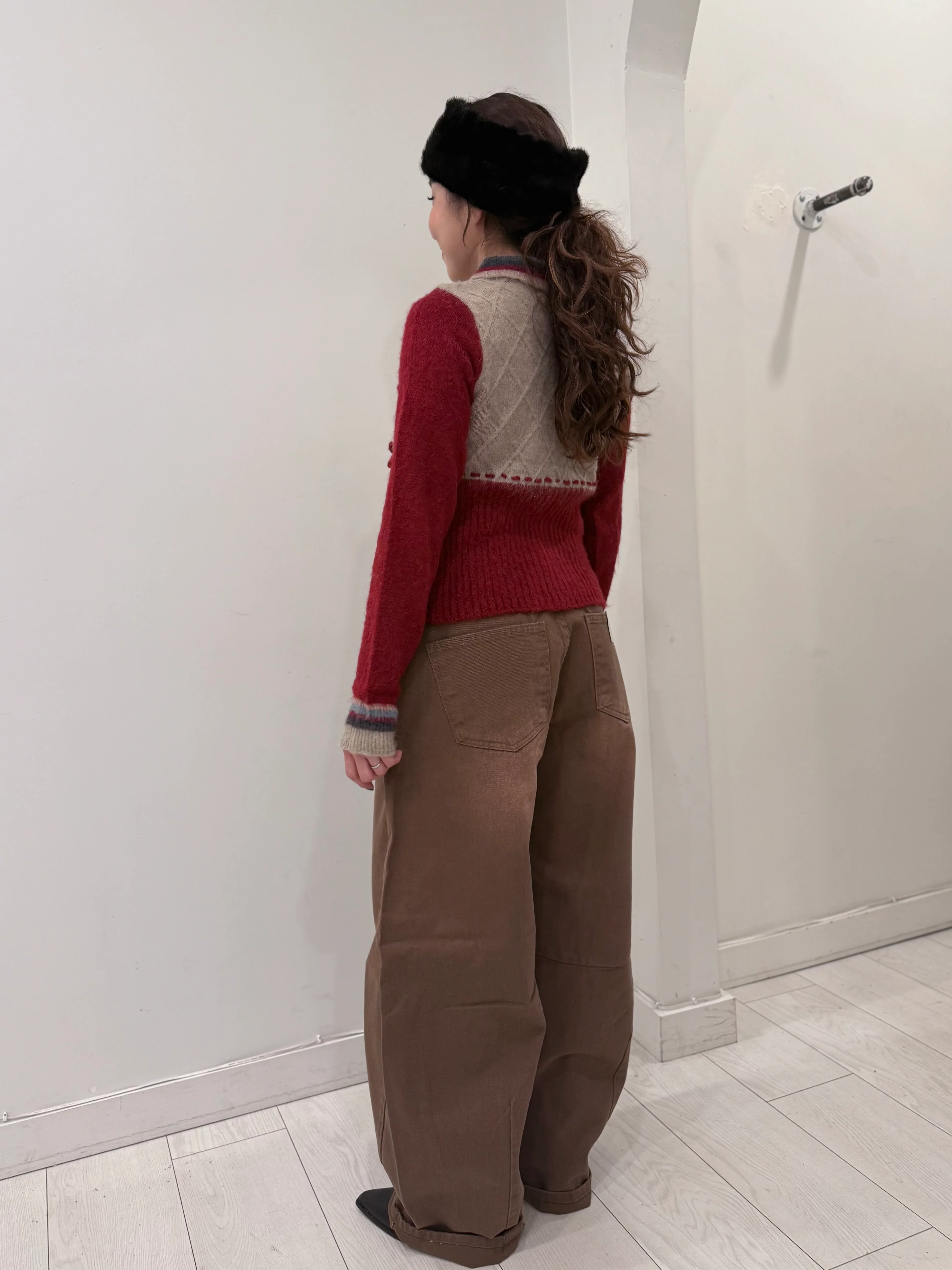 MELA Knit patchwork bow zip-up - Image 13