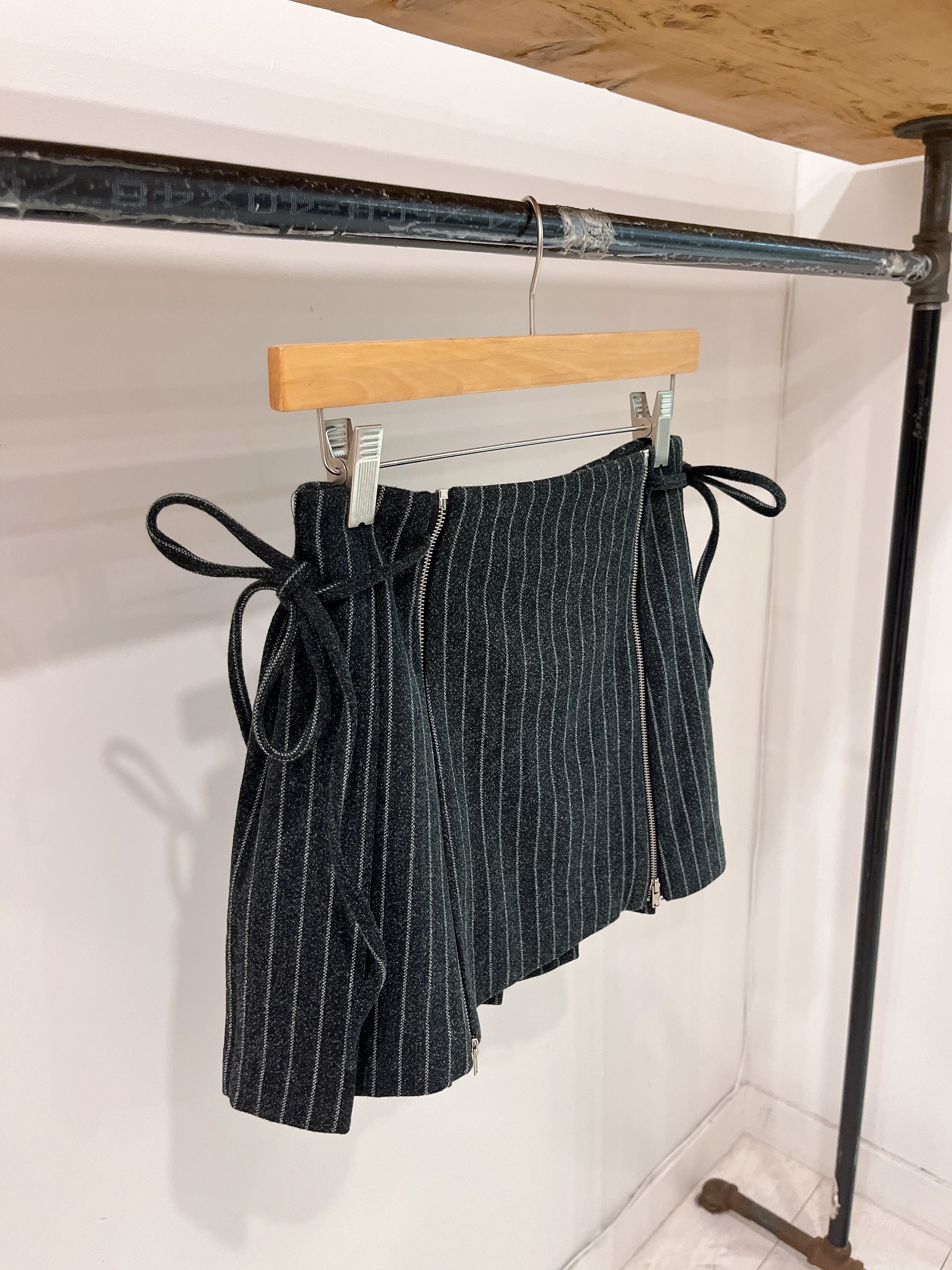 MOSIC Stripe wool mini skirt - Image 20