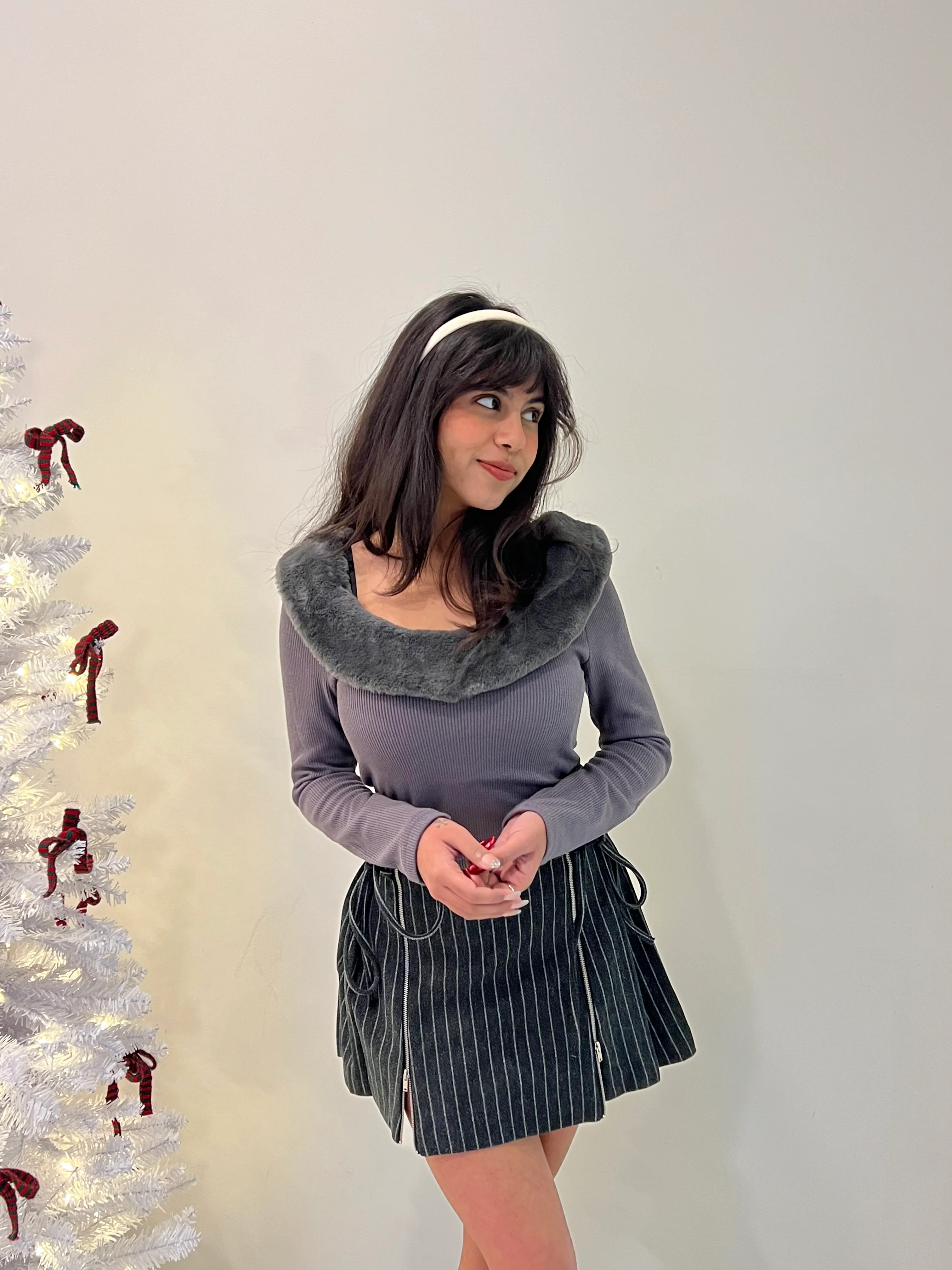 MOSIC Stripe wool mini skirt - Image 21