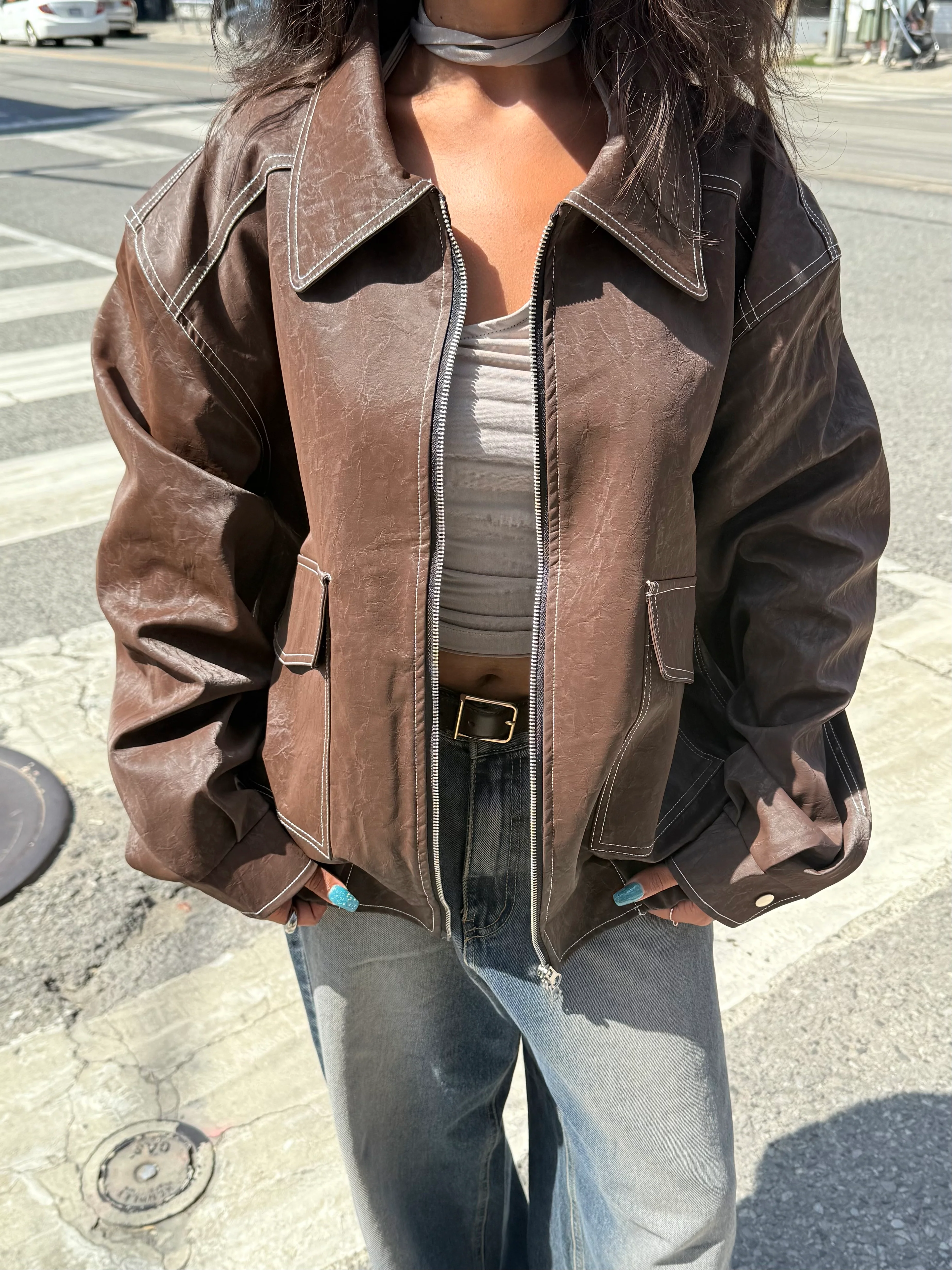 PINT Faux leather bomber - Image 11
