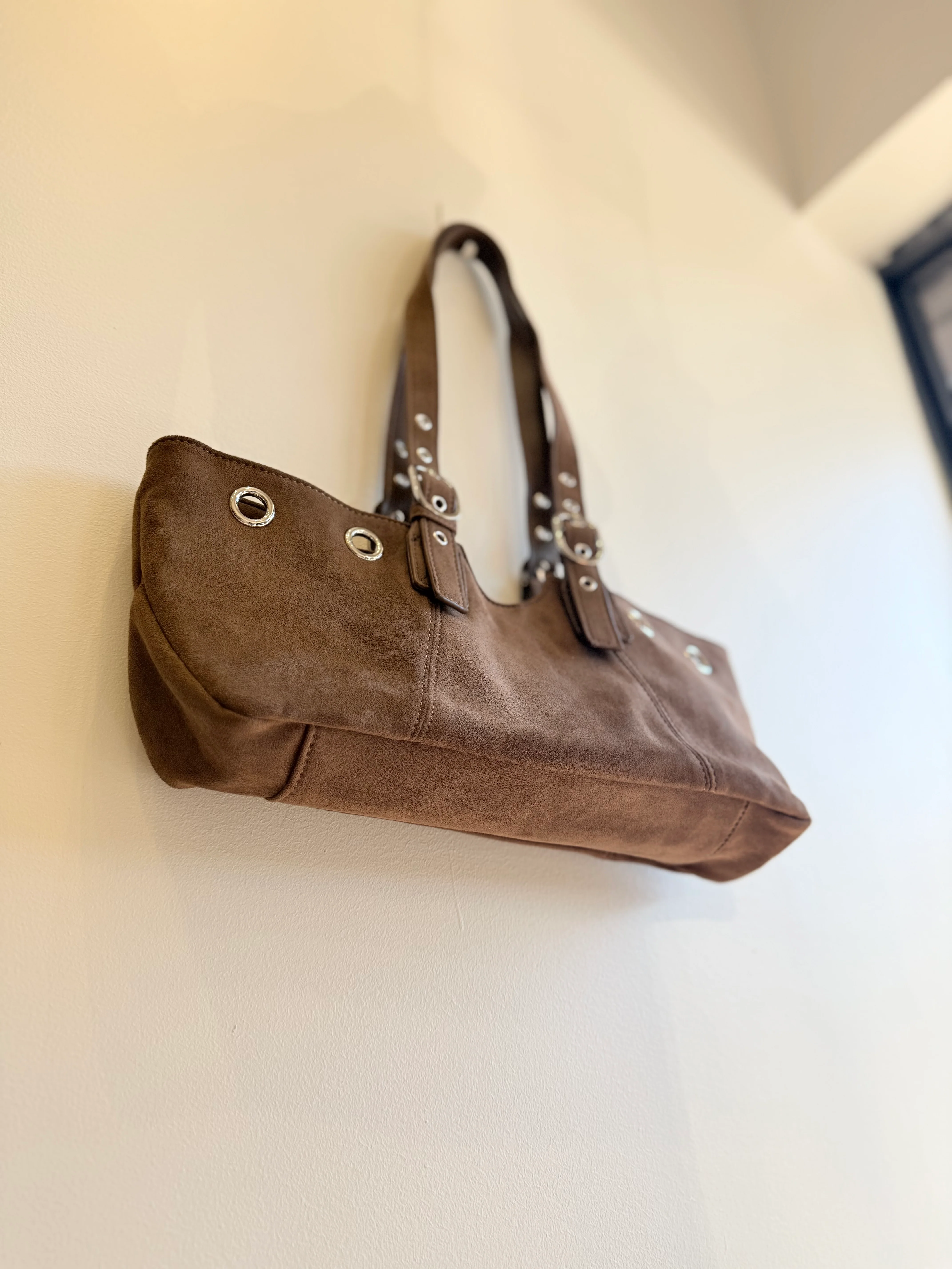 VELO Belted faux suede bag - Image 8