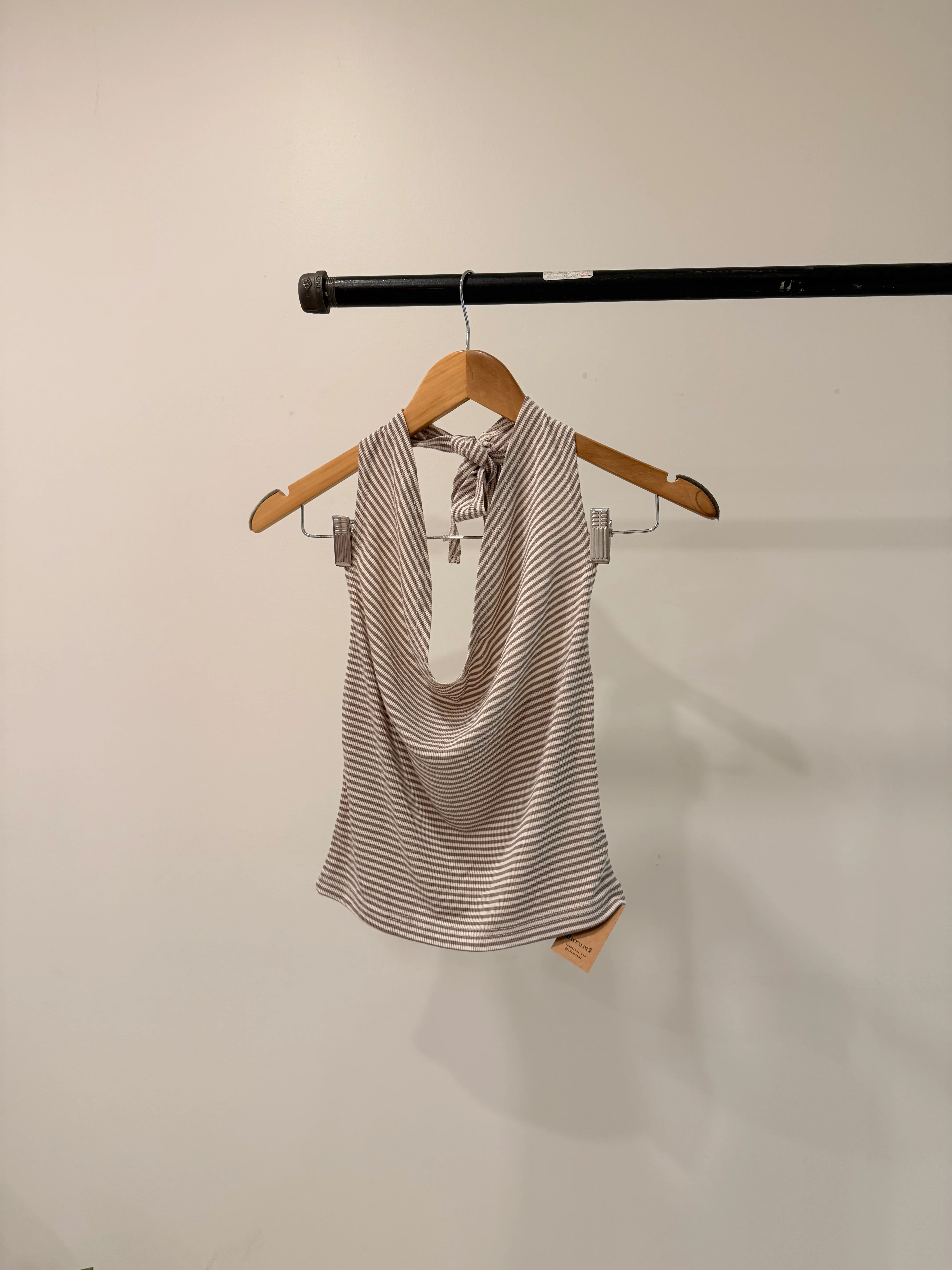 VIVI Cowl-neck stripe halter top - Image 16