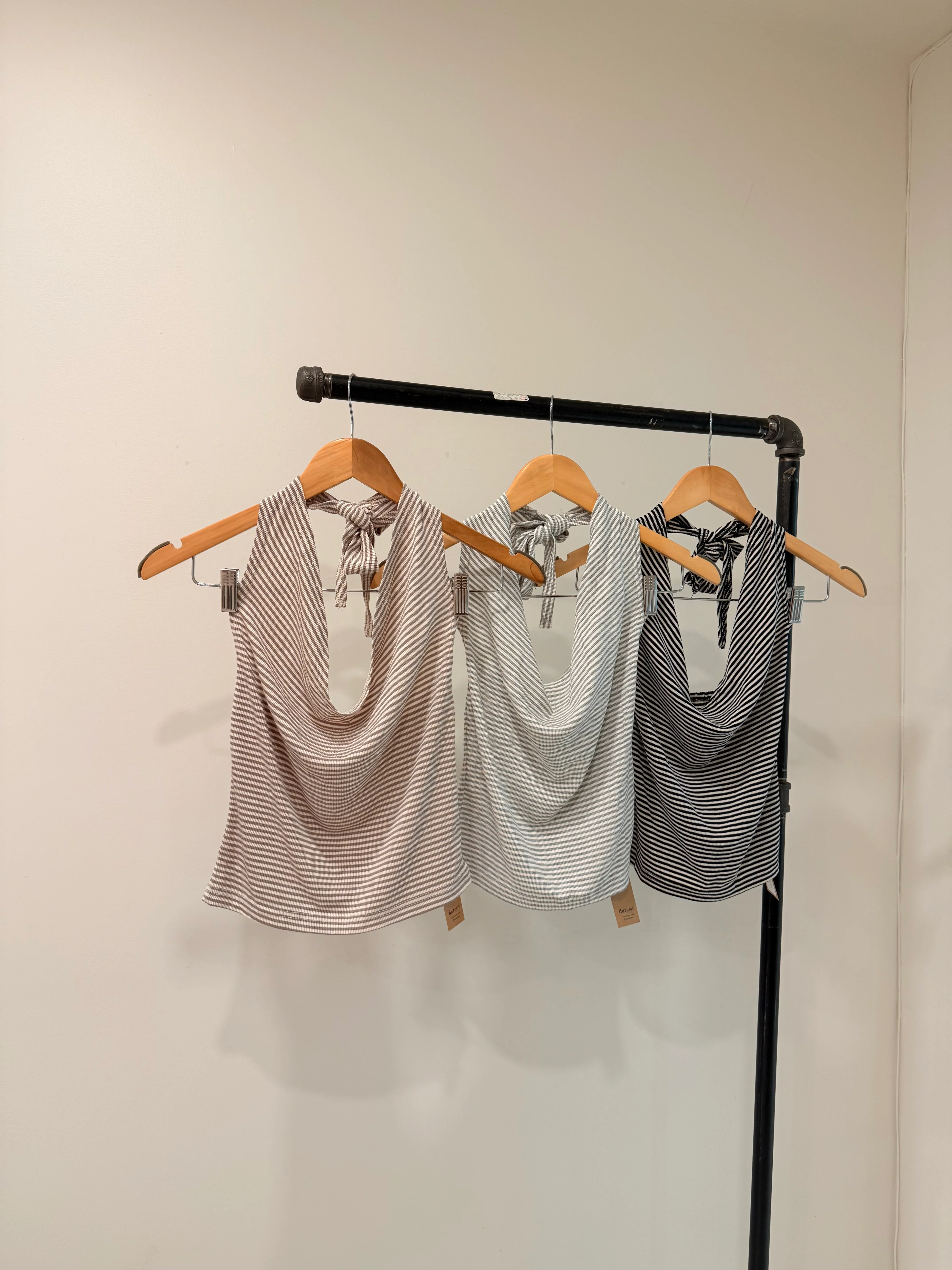VIVI Cowl-neck stripe halter top - Image 20
